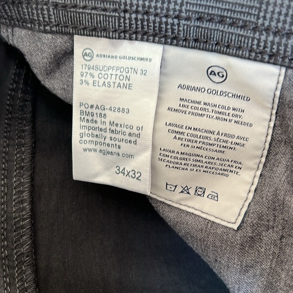 AG Adriano Goldschmied Men’s Everett Slim Straight Leg Herringbone Pants - Picture 9 of 9